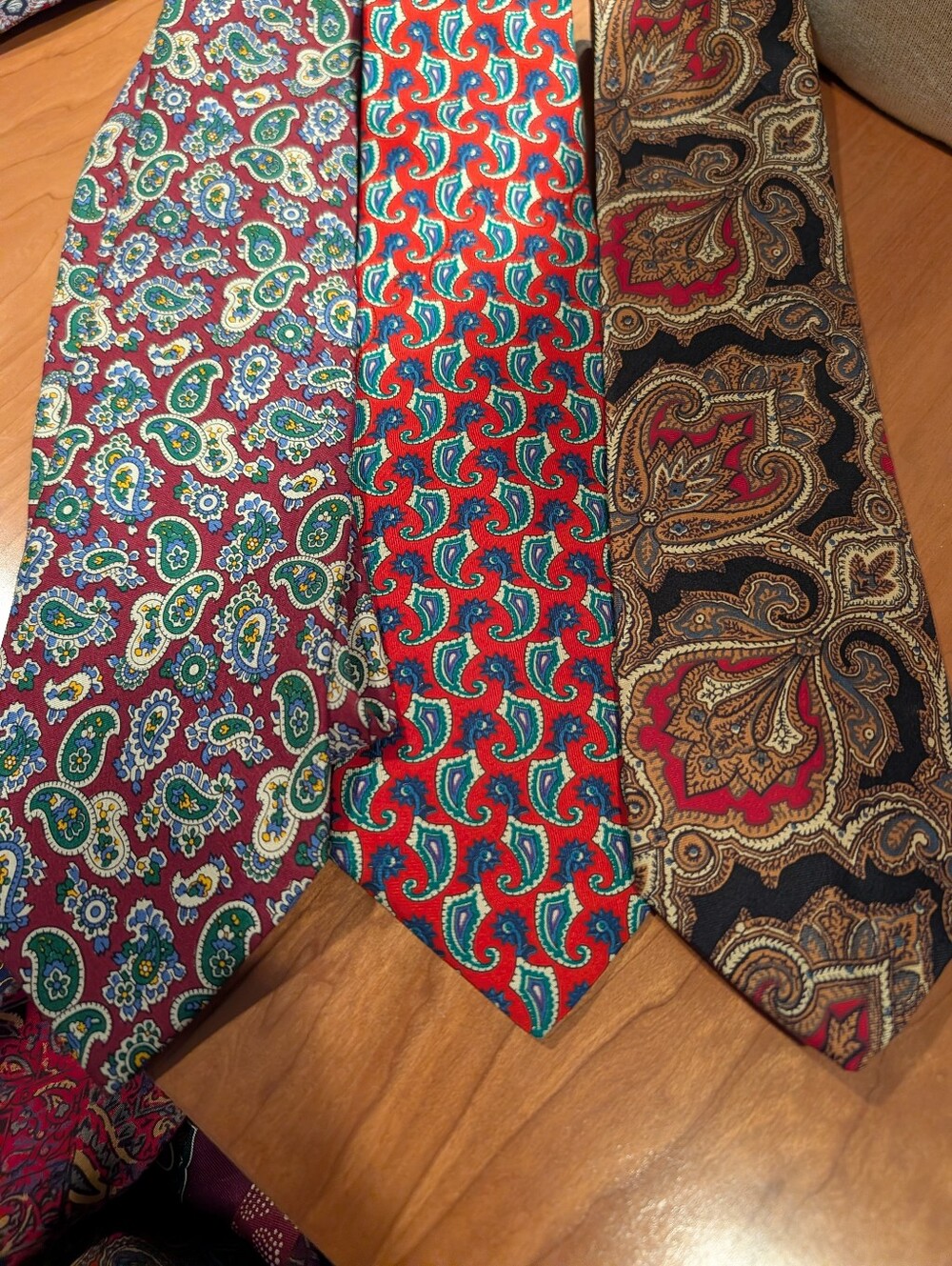 Vintage Paisley Silk Tie Bundle- Red, Burgundy & Black Options